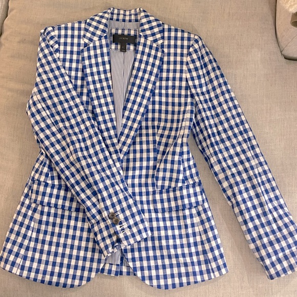 J Crew Campbell Gingham Linen Blazer - Picture 4 of 7